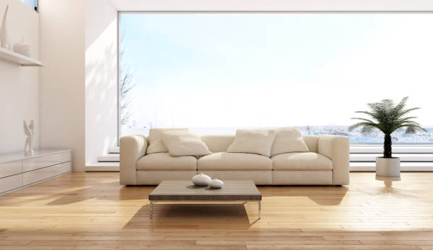 istock Large luxury modern bright interiors Living room mockup illustration 3D rendering image 2159311747