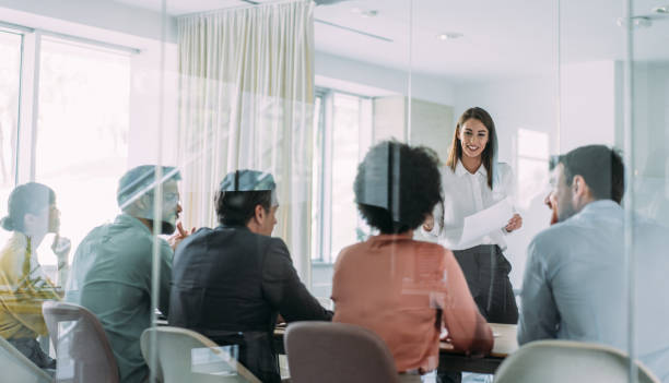Team of professionals during a meeting.