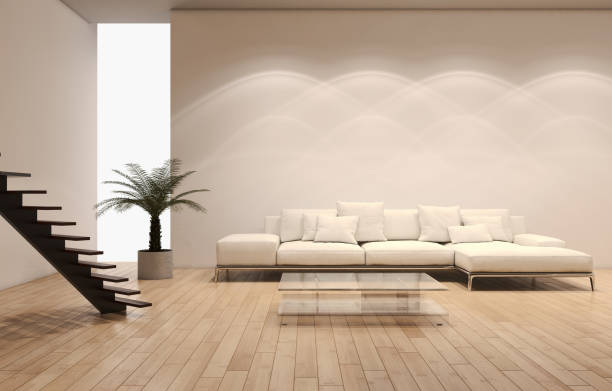 istock Large luxury modern bright interiors Living room mockup illustration 3D rendering image 2159311941