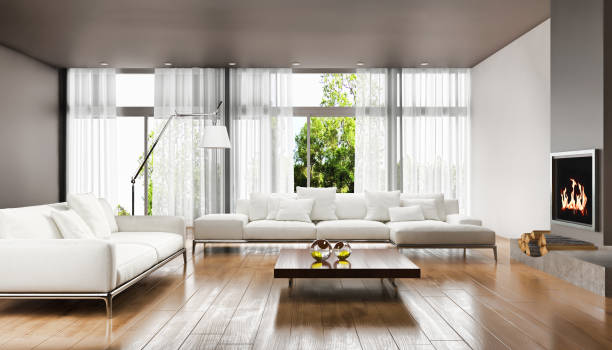 istock Large luxury modern bright interiors Living room mockup illustration 3D rendering image 2159312056