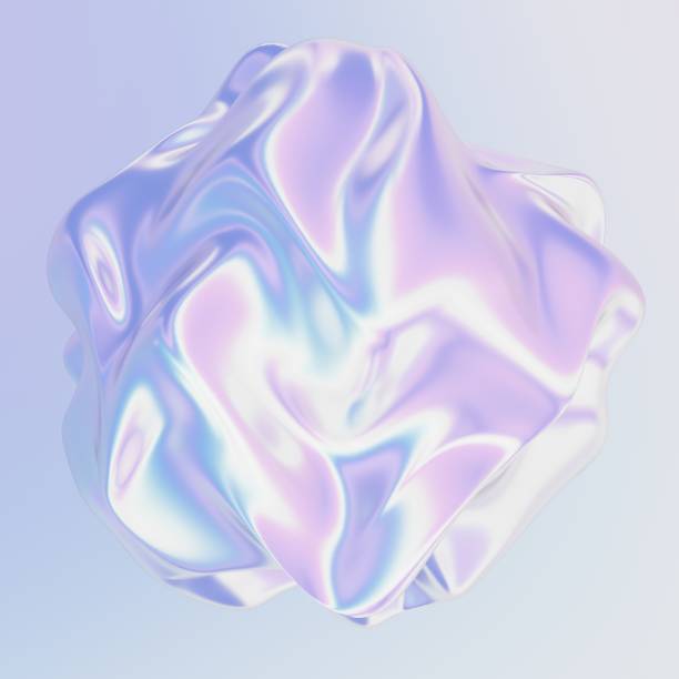 istock Set of realistic holographic 3d shapes 2159314001