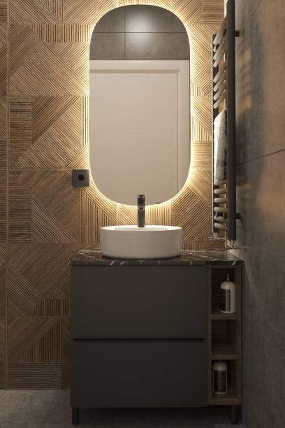 istock Elegant Black & Wood Toilet 2159314075