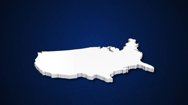 This stock image features a 3D map of the USA with an American flag waving proudly, symbolizing patriotism and national identity. The detailed grid and outline of the country are complemented by the flag's iconic stars and stripes. This visual representation captures the essence of America, emphasizing themes of freedom, unity, and independence, with a dynamic perspective that brings the map to life.