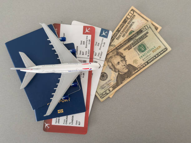 istock Preparation for Traveling concept, toy airplane, passport with copy space 2159326224