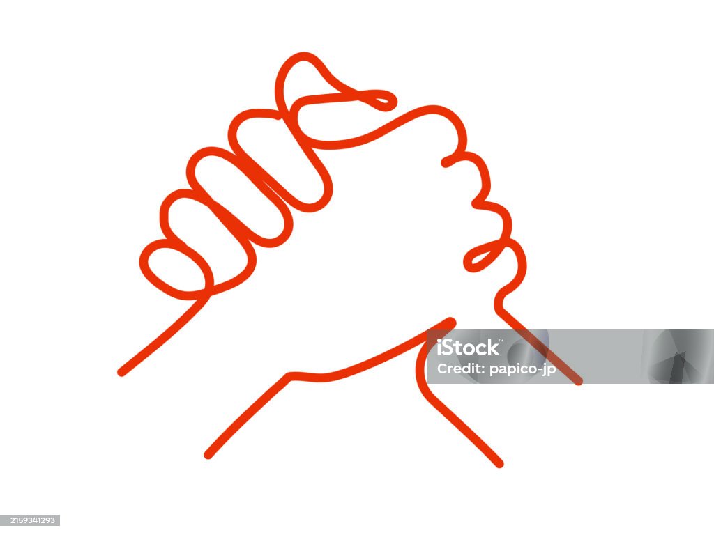 Expanded Hands Illustration Of Hands Drawn By Thread That Fit Together Tightly Strokes ...