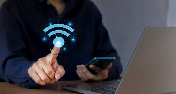 istock Business using smartphone with wifi icon,business communication concept 2159343984