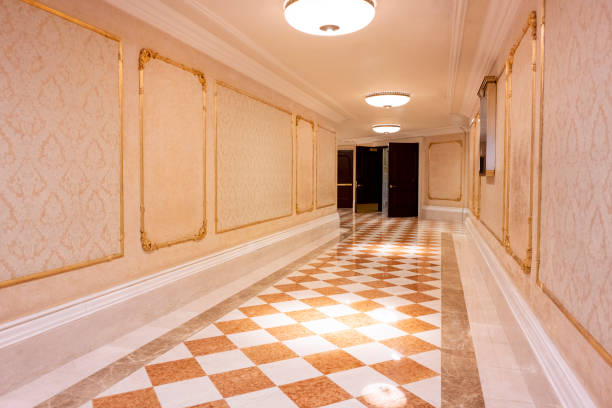 istock The hallway of a luxury hotel 2159344822