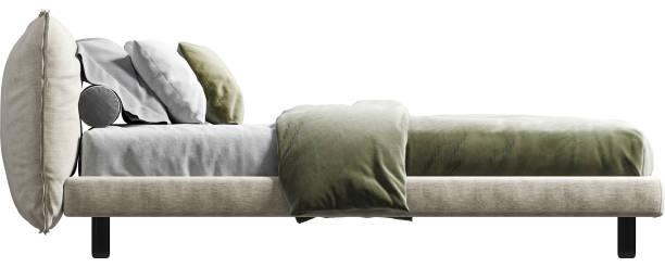 istock Side view of double bed with headboard 2159346957