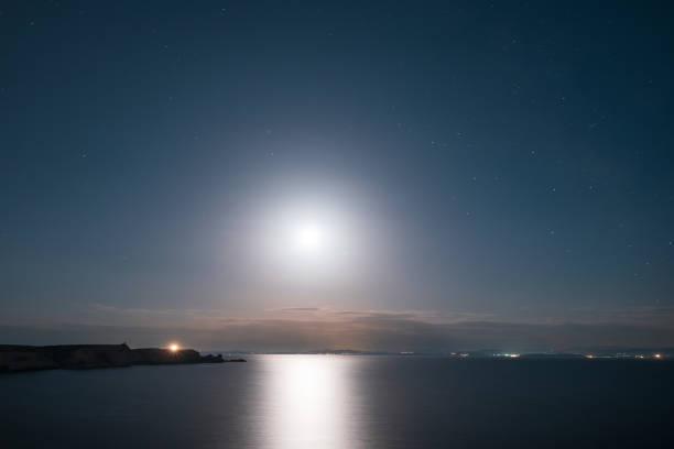 istock Moonlight over Bonifacio cliffs in Corsica 2159347503