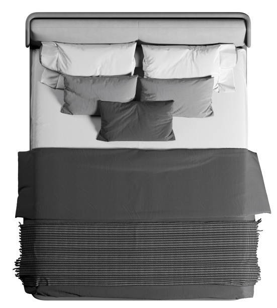 istock Top view of double bed with headboard 2159347597
