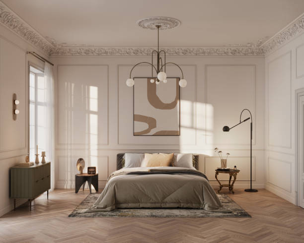 istock 3d image of 19th-century style bedroom interior 2159352088