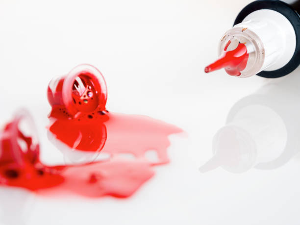 Tattoo machine with jars for ink paint, permanent makeup close-up
