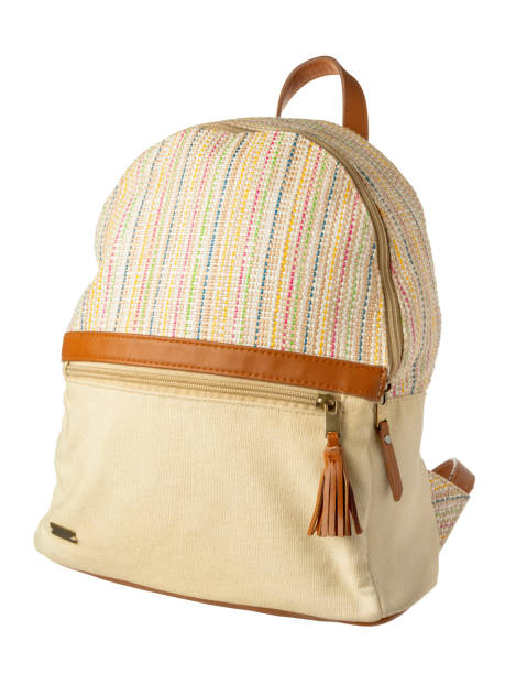 istock Fabric backpack for everyday wear, shoulder bag isolated on white background 2159353740