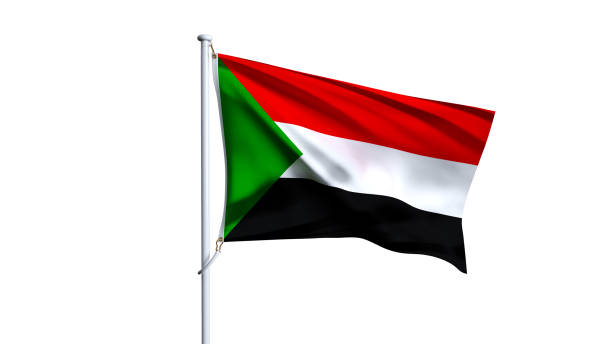 istock Waving flag of sudan isolated on white background. 2159357162