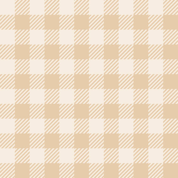 patten mulus kotak-kotak kerbau. vektor kotak-kotak coklat dan krem latar belakang bertekstur kotak-kotak. cetak kain gingham tradisional. tekstur kotak-kotak flanel untuk fashion, cetak, desain. - musim gugur ilustrasi stok