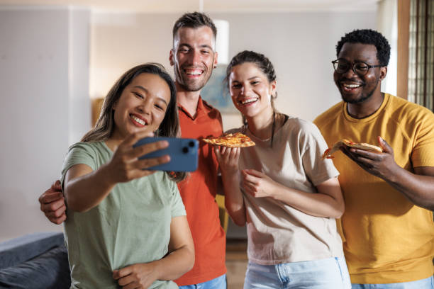 istock Group of friends having fun at home 2159365064