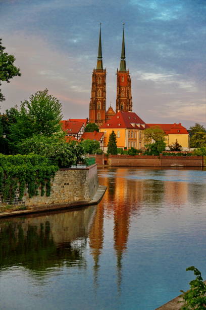 Wroclaw Cathedral at sunset, Wroclaw, Poland