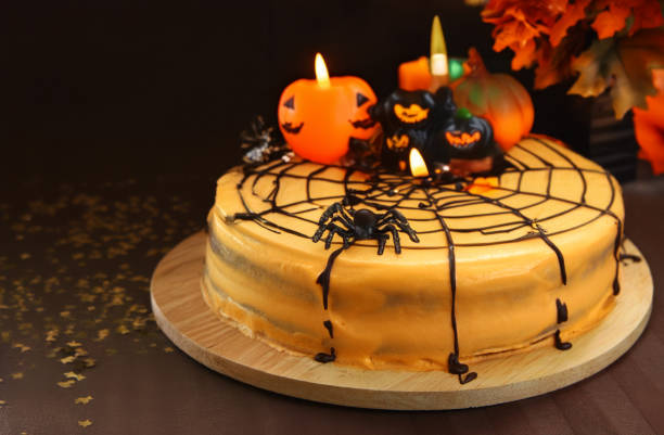 istock dessert cake for halloween with holiday decor 2159371072