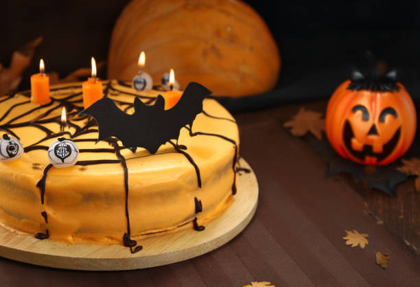 istock dessert cake for halloween with holiday decor 2159371076