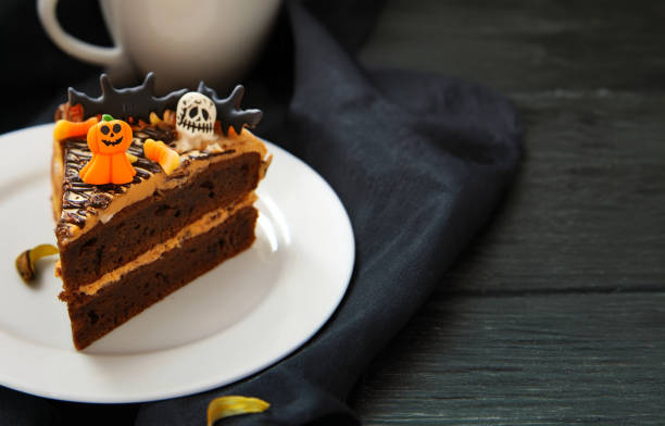 istock dessert cake for halloween with holiday decor 2159371102
