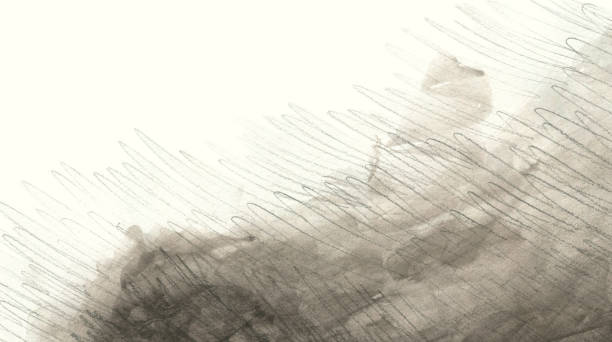 istock Abstract landscape type, spray watercolor and pencil. For background 2159373073