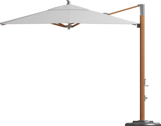 istock Side view of open white sunshade 2159374959