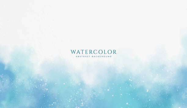 abstract horizontal watercolor background. neutral light colored empty space background illustration - watercolor background stock-grafiken, -clipart, -cartoons und -symbole