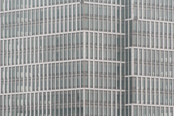 Partial section of a minimalist exterior facade of modern architecture