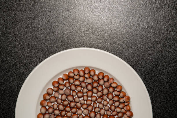 Close up of hazelnuts on a plate
