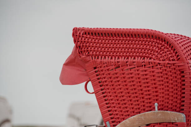 istock close-up of a red German beach chair 2159402872