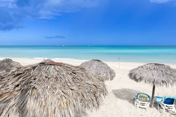 istock Beautiful sandy beach on a sunny day in Cuba 2159404057