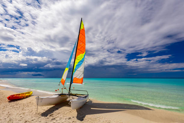 istock Beautiful sandy beach on a sunny day in Cuba 2159404254