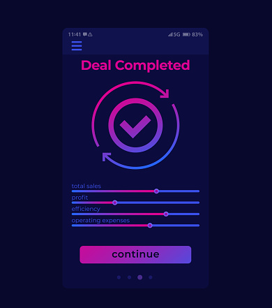Completed Ui Deal Completed Mobile Ui Vector App Design Stock Illustration ...
