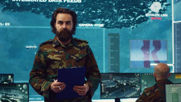 istock Army general manages and interprets satellite footage to gain insight 2159424546