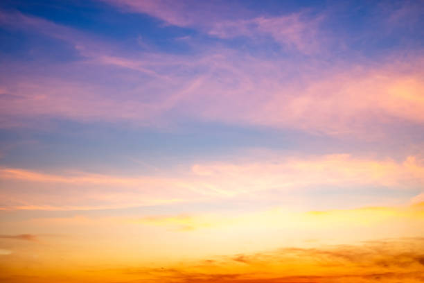 istock Beautiful , luxury soft gradient orange gold clouds and sunlight on the blue sky perfect for the background, take in everning,Twilight, Large size, high definition landscape photo 2159427781