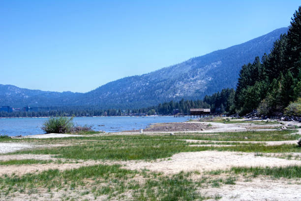 A view one summer mid-day at the Thomas F. Regan Memorial City Beach in South Lake Tahoe, California.