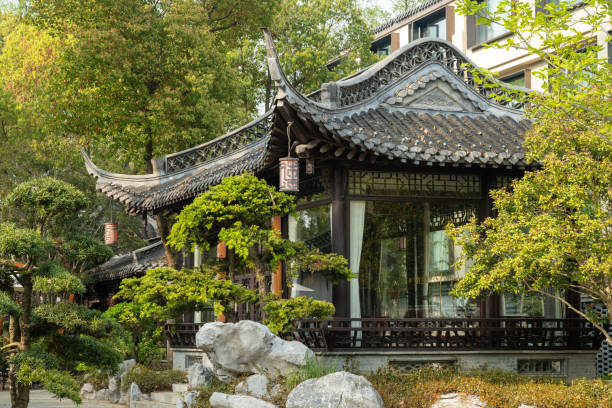 Yangzhou, China - April 9, 2024. Chinese architecture in Yangzhou Guesthouse, China
