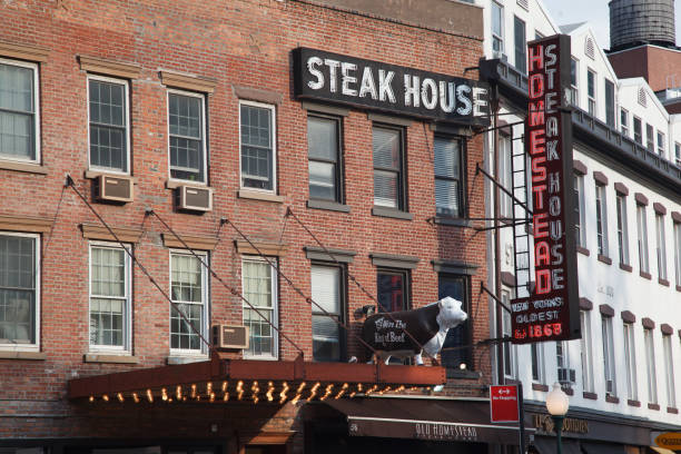 Historic buildings in a street of the Meatpacking district in Chelsea, west side of Manhattan Island, New York City