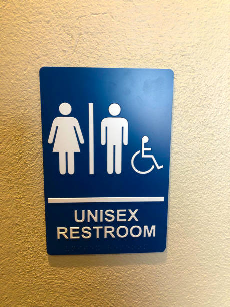 istock Unisex Restroom Sign, Wheelchair Accessible 2159436483