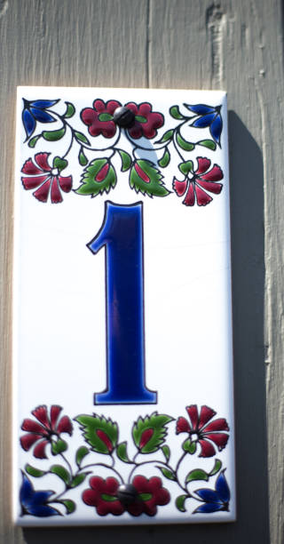 istock Ceramic Number 1 House Address Tile (Close-Up) 2159436941