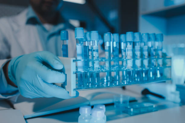 istock a scientist is working in a laboratory, a chemical researcher is preparing sample for a vaccine against a virus, work in lab concentrate is the most important because chemicals are dangerous 2159441227