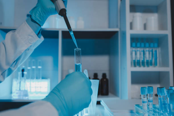 istock a scientist is working in a laboratory, a chemical researcher is preparing sample for a vaccine against a virus, work in lab concentrate is the most important because chemicals are dangerous 2159441245