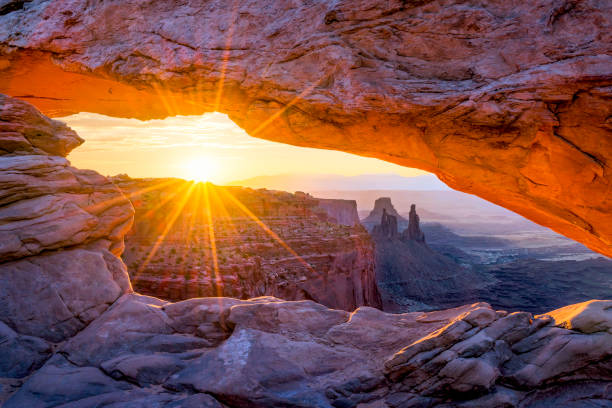 Sunrise through Utah's iconic Mesa Arch