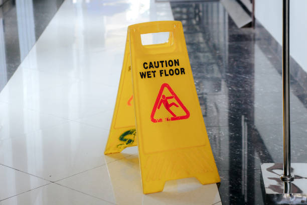 istock Yellow sign wer floor on the ground 2159441843