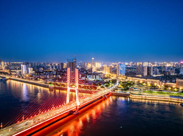 istock Modern city skyline night scene 2159444611