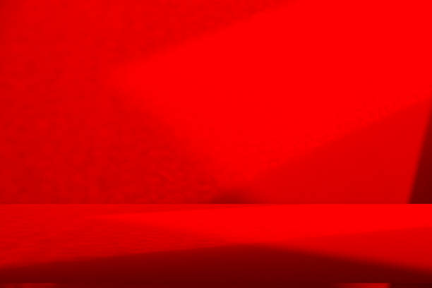 istock Wall interior background, studio and backdrops show products. with shadow from window color red light. background for text insertion and presentation of product 2159454020