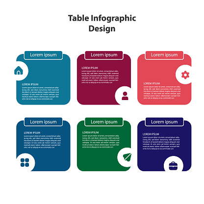 Colorful Table Infographic Table Infographic Design Template Vector Stock Illustration - Download ...