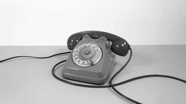 Retro telephone isolated on white background