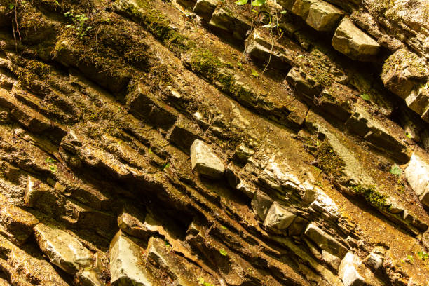 Layers of rock as an abstract background. Texture.