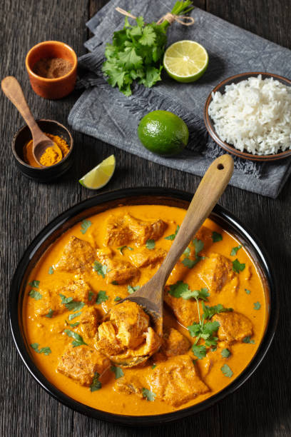 istock indian spiced fish curry, salmon masala, top view 2159476686